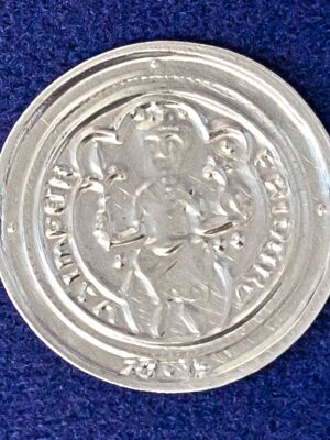 Friedrich I. Barbarossa, Brakteat um 1180 (Replik) aus Feinsilber 999